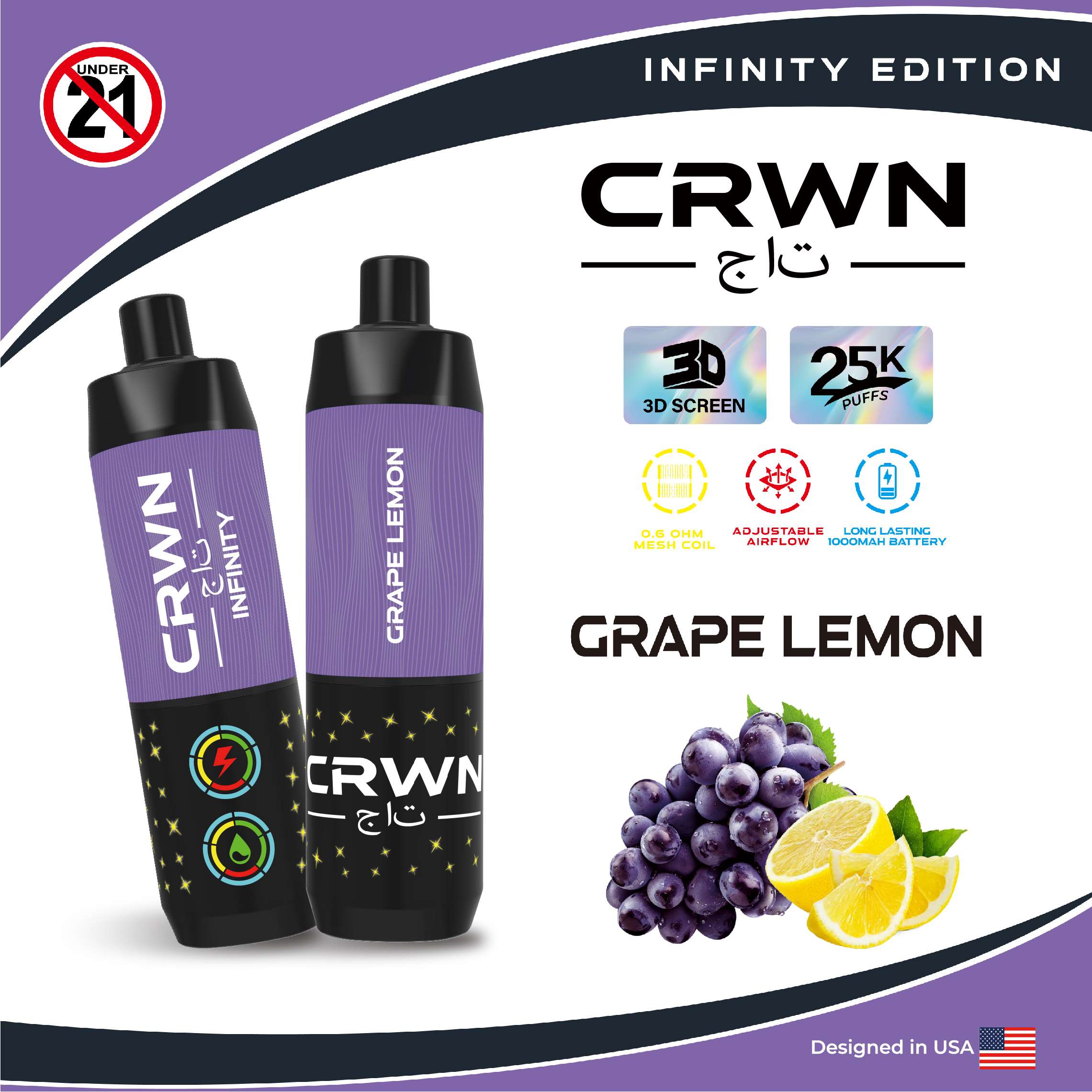 CRWN Infinity Grape Lemon